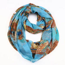 2014 new products wholesale fashion lade printing flower voile polyester scarf